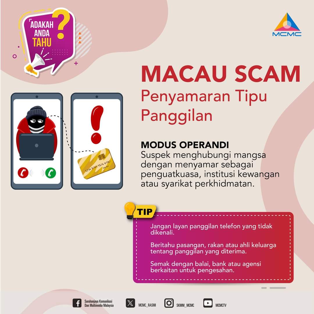 Awas! Berhati-hati dengan Macau Scam!